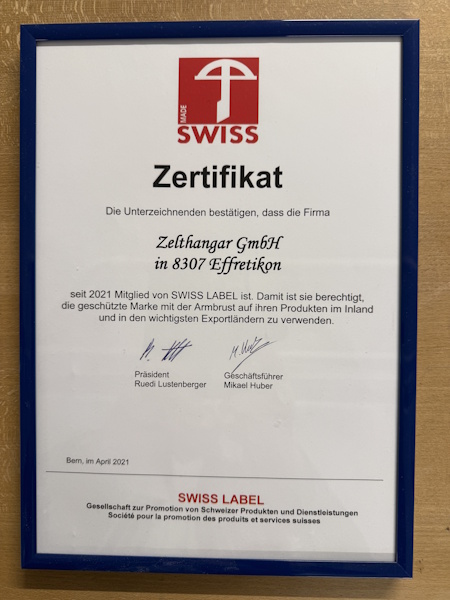 Swiss Label Zertifikat