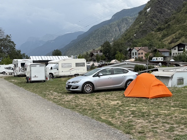 Touristenplätze auf dem Camping Simplonblick